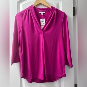 NWT Charter Club Women's Pink Blouse Petite Medium New With Tags
